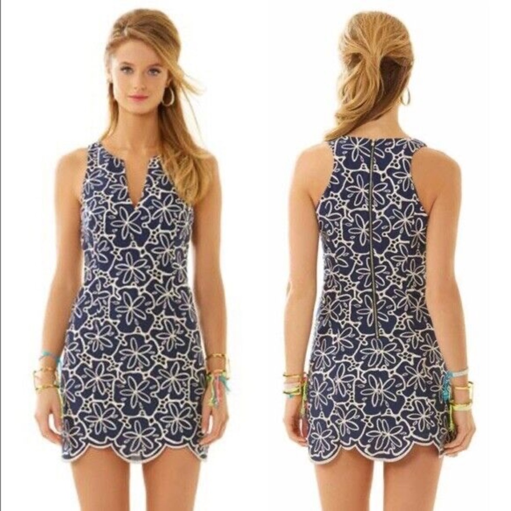 Navy and Gold Sand Dollar Sleeveless Dress
